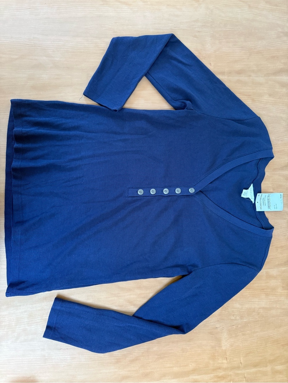 Caslon Navy Blue V-Neck Button Pullover - Picture 2 of 7